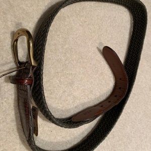 WOVEN GREEN FABRIC BELT